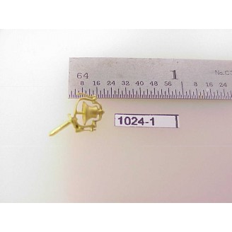 1024-1 - HO BRASS - Steam Loco,bell, angle-mounted  - Pkg.1