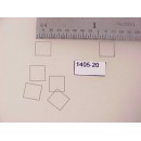 1405-20 -HO Caboose,window, etched, window outline/frame f/p white-stainless 1/4" tall x 15/64" wide - Pkg.6