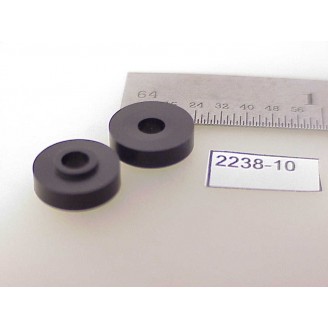 2238-10 - Washers/Shouldered, nylon, 10mm wide top, 5mm wide shoulder, 3.3mm tall, 3.2mm ID hole, 1mm tall shoulder - Pkg.2
