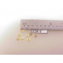 2238-02 - Washers, brass 2.4mm wide, 1.15mm ID hole, 0.40mm thick, cupped - Pkg.8
