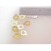 2238-03 - Washers, brass, w/tab for elec. pick-up, 6mm wide, 3mm hole ID, 0.30mm thick - Pkg.8
