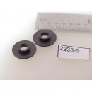 2238-09 - Washers/Shouldered, nylon, 10mm wide top, 5mm wide shoulder, 2mm tall, 3.25mm ID hole, 1.5mm tall shoulder - Pkg.2
