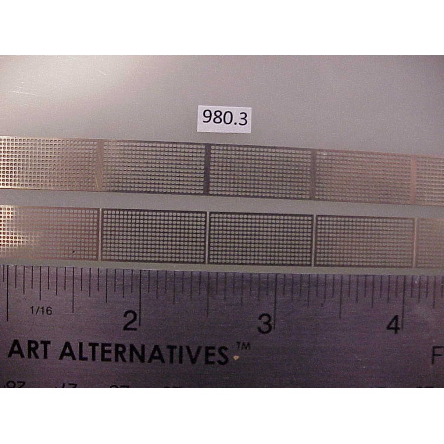 980.3 - Overland diesel etched body side screen material w/round holes ...