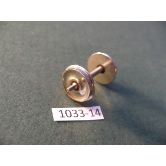 1033-14 HO BRASS Steam Loco Trailing Truck Wheels 42" Solid extended axle Pkg.1