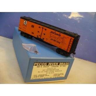 BRASS O Pecos River Santa Fe Rr-23 Steel Reefer  F/P